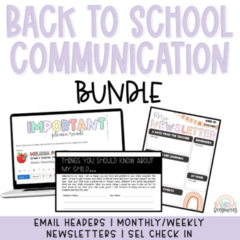 Preview of Back to School Communication Bundle | Newsletters, Note Headers, Get to Know/SEL