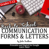Back-to-School Communication: Syllabus, Surveys, Letters, 
