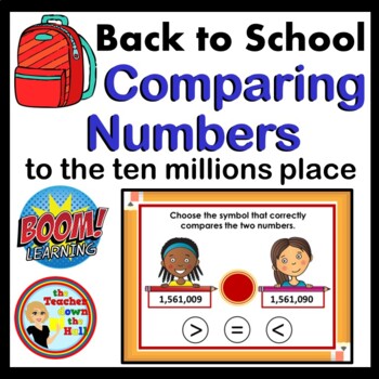 Preview of Back to School Comparing Numbers Boom Cards