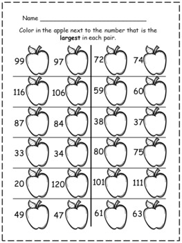 Back to School Comparing Numbers up to 120 by Mistakes Allow Thinking ...