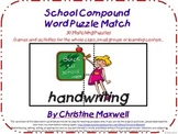 FREE School Compound Word Puzzle Match Set using All School Words