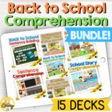 Back to School Comprehension Boom Cards Bundle