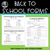 Back to School Contact and Information Forms