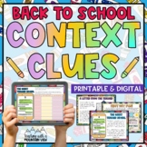 Back to School Context Clues Activity