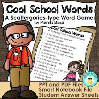 Preview of Back to School "Cool School" Scattergories-Type Word Game