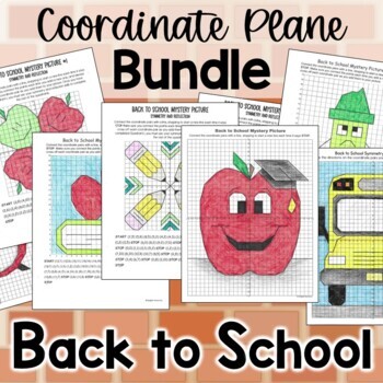 Preview of Back to School Coordinate Plane Mystery Graphing Pictures BUNDLE
