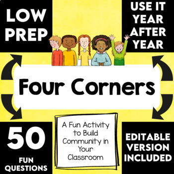 4 Corners Get to Know You | Back to School | Building Classroom Community