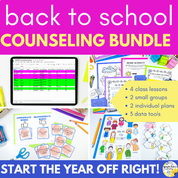 Preview of Back to School Counseling Bundle - Lessons, Small Groups & Individual Activities