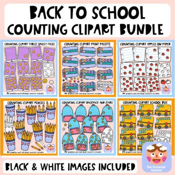 Preview of Back to School Counting Clipart Bundle