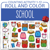 Back to School Counting Dice Activity: Roll and Cover, Rol