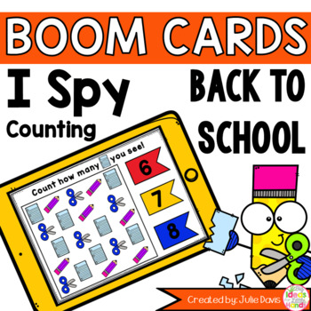 Preview of Back to School Kindergarten Math Games | Counting Boom Task Cards