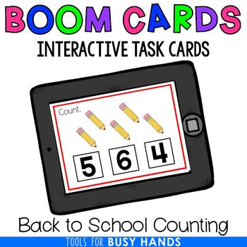 Preview of Counting 1-10 Interactive Digital Task Cards (Boom! Deck): Back to School