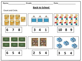 back to school counting worksheets 1 20 by kids learning basket