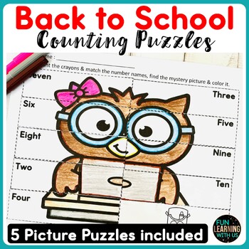 Preview of Back to School Counting to 10 Worksheets Subitizing Math Kindergarten Worksheets