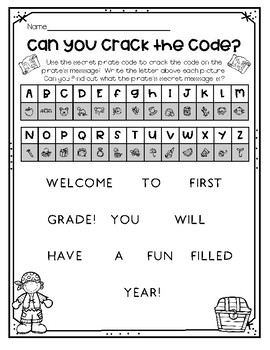 Back to School Crack the Code! FREE by Allison Drolen | TPT