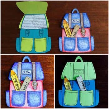 Conditional kapok cigar Back to School Craft, Activities and Writing Prompts - Backpack | TpT