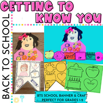 Preview of Back to School All About ME Craft Activity Bulletin Board Display 1st & 2nd  