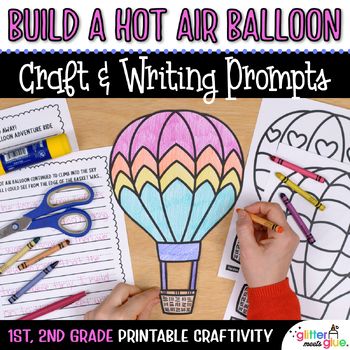 Preview of Back to School Craft, Hot Air Balloon Activity, Writing Prompts, and Template