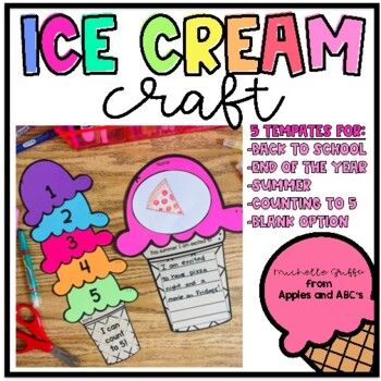 Preview of End of the Year Craft Ice Cream Craft