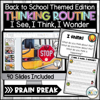 Preview of Back to School Creative & Critical Thinking Skills Activity | See Think Wonder
