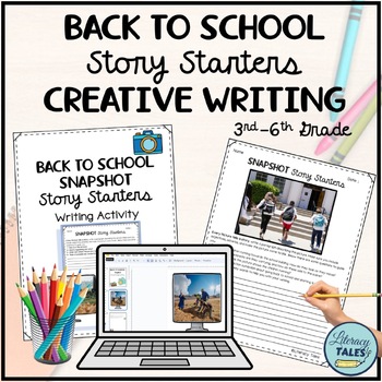 Preview of  Back to School Creative Writing 911- Labor Day Picture Prompts Activities