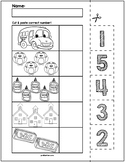 Back to School Cut & Match Worksheets | Numbers 1-5