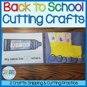 Preview of Back to School Cutting Art | Crayon & Bus