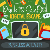 Back to School DIGITAL Escape Room | Distance Learning