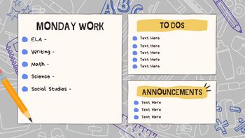 Preview of Back to School Daily Slides Template