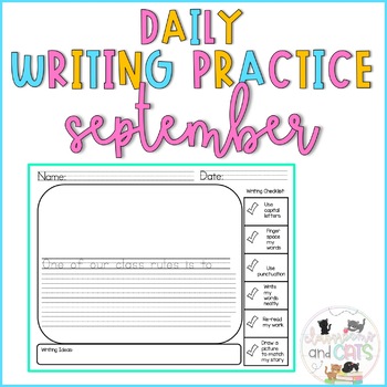 Back to School Daily Writing Prompts for Kindergarten & 1st Grade