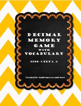 Preview of Decimal Review Memory Game