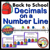 Decimals on a Number Line BOOM Cards Back to School Themed