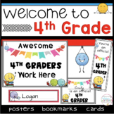 Posters, Bookmarks, and Name tags for Meet the Teacher 4th Grade