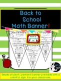 Back to School Pennant {Math Banner/Bunting/Student made}