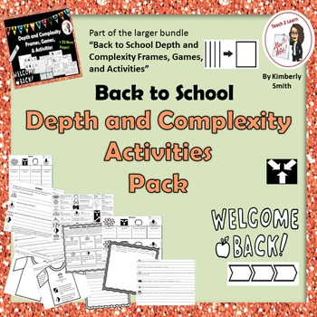 Preview of Back to School Depth and Complexity Activities