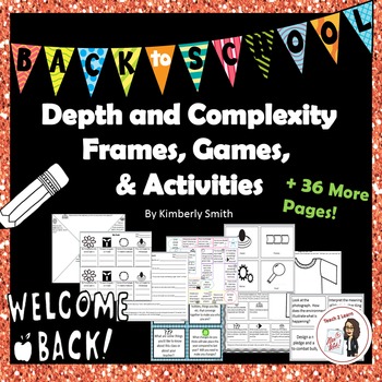 Preview of Back to School Depth and Complexity Frames, Games, and Activities Pack