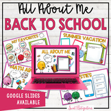 Back to School Digital Activity - All About Me Google Slideshow