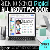 Back to School Digital All About Me Book to use with Google