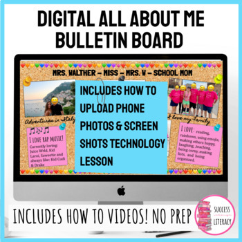 Preview of Back to School Digital All About Me Bulletin Board: Middle or High School BUNDLE