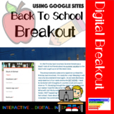 Back to School Digital Breakout Game/ Escape Room Activity