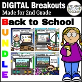 Back to School Digital Breakout Escape Room 2nd Grade BUND