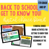 Back to School: Digital Choice Board