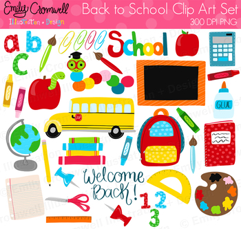Back To School Digital Clipart Cute Kids Clipart By Emily Cromwell Designs