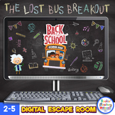 Back to School Digital Escape Character Traits Upper Elementary