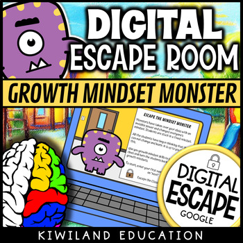 Preview of Back to School Digital Escape Room Growth Mindset Monster | Distance Learning