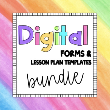Preview of Distance Learning: Digital Forms & Lesson Plan Templates - Growing Bundle