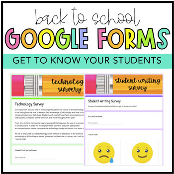 Preview of Back to School Digital Google Forms - Start up