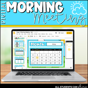 Preview of Digital Morning Meeting | Digital Calendar | Full Year | GOOGLE SLIDES