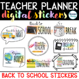 Back to School Digital Planner Stickers - Teacher Planner 