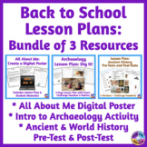 Back to School Digital Poster, Ancient History Test, Archa